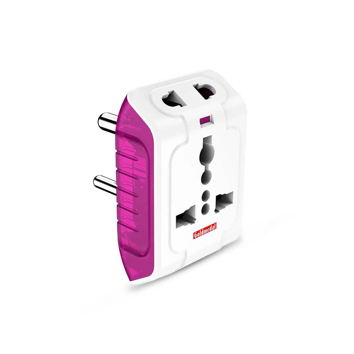 Goldmedal Spice 3 Pin 240V Multi Plug Socket | Universal Travel Adaptor with LED Indicator | Supports 2-Pin&3-Pin Plugs | Multiplug for Home&Office Appliances | Compact & Reliable – image 1