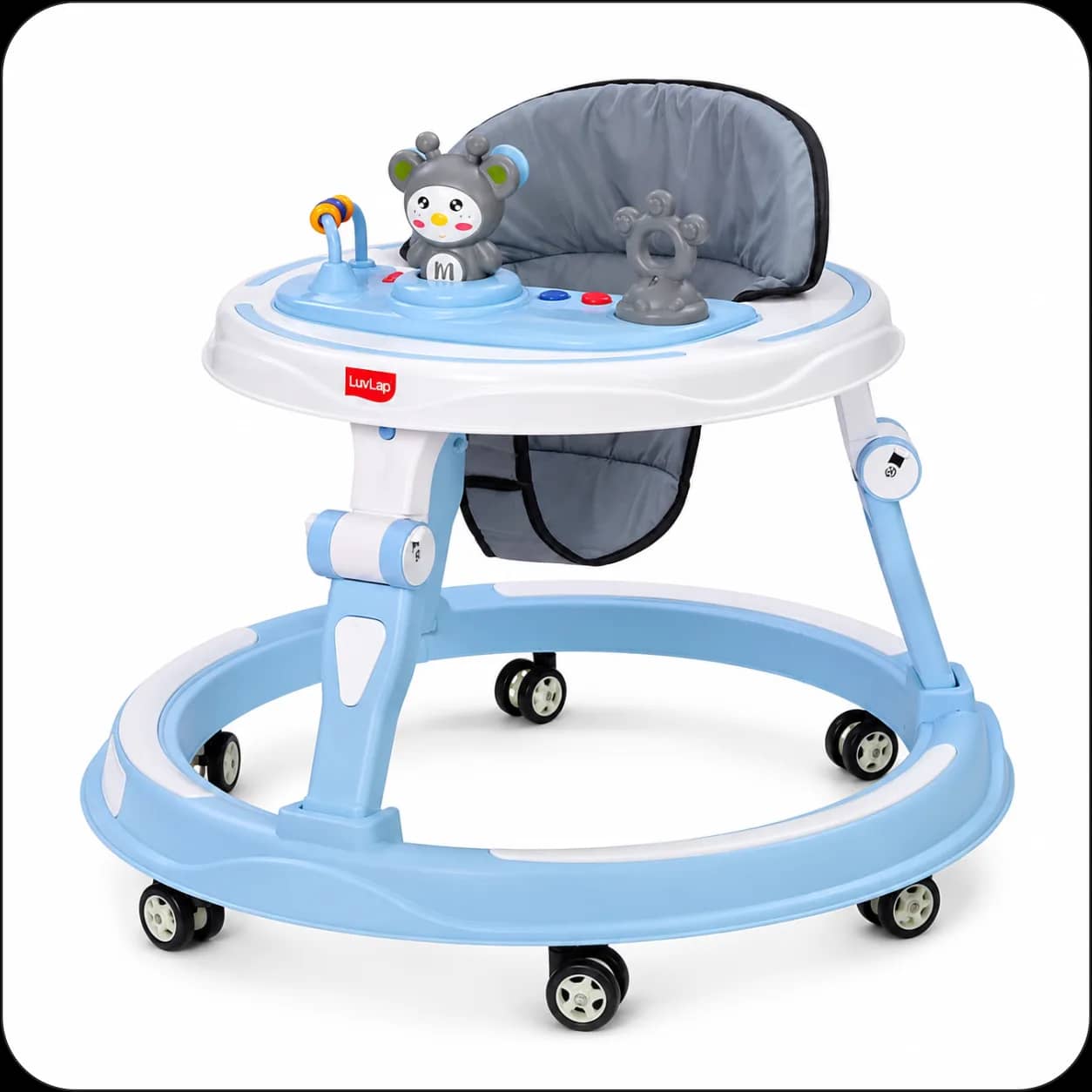 Adjustable Baby Walker – Comfortable Activity Walker with Wheels & Toy Tray – image 1