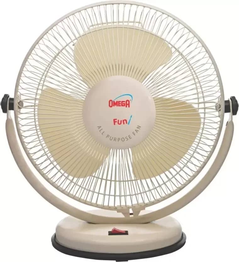 OMEGA All Purpose 12 inch 3 Blade Table Fan (White)