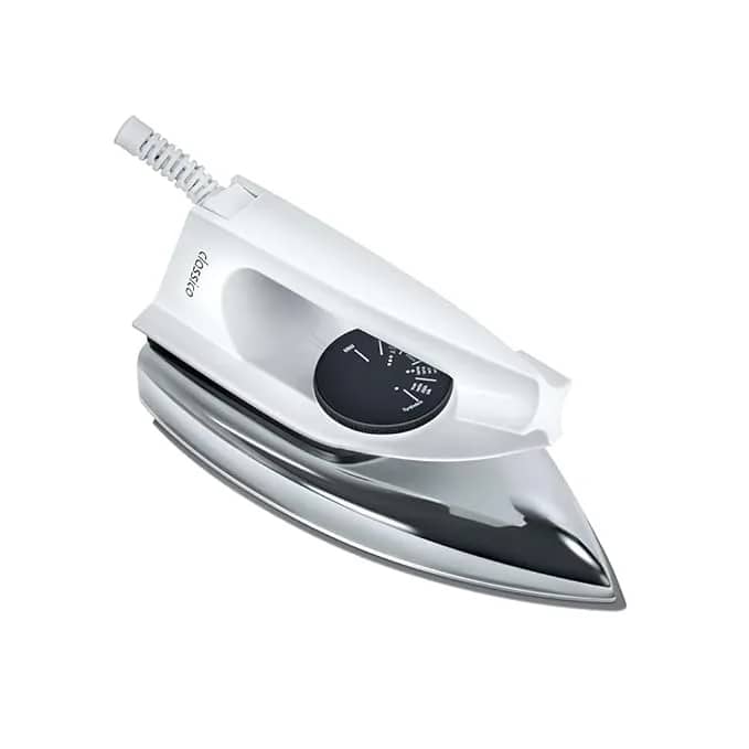 Maharaja Whiteline Plastic 1000 Watts Classico Dry Iron, 1000 Watts |Adjustable Temperature Control | Isi Centified | Non-Stick Soleplate | Indicator Light | (White) – image 1