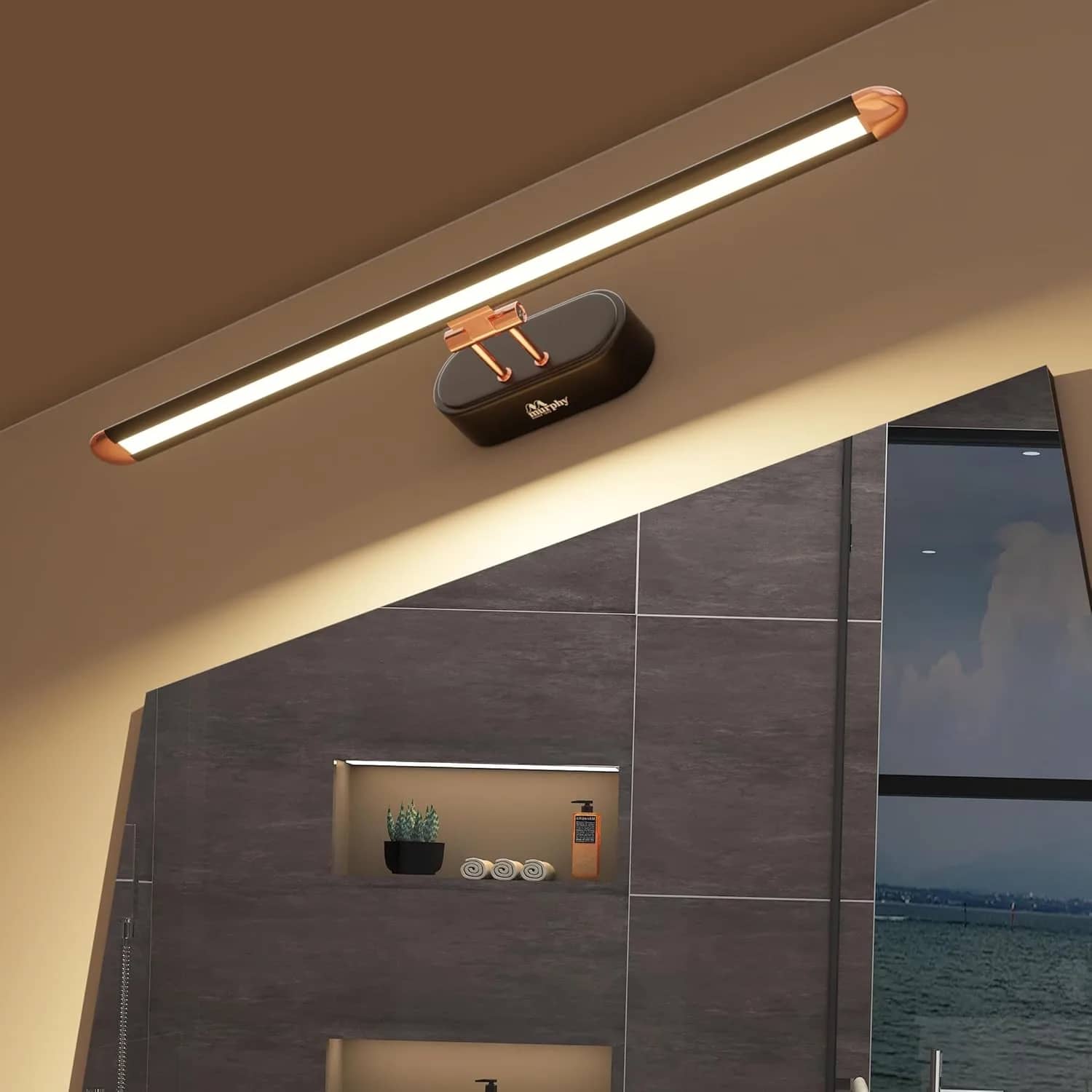 Murphy 6W 3-in-1 Color Chnaging Black Rose Gold Finish LED Mirror Picture Wall Light,Bathroom Vanity Led Mirror Light with 2 Year Warranty (Cool White/Warm White/Natural White)-Pack of 1 – image 1