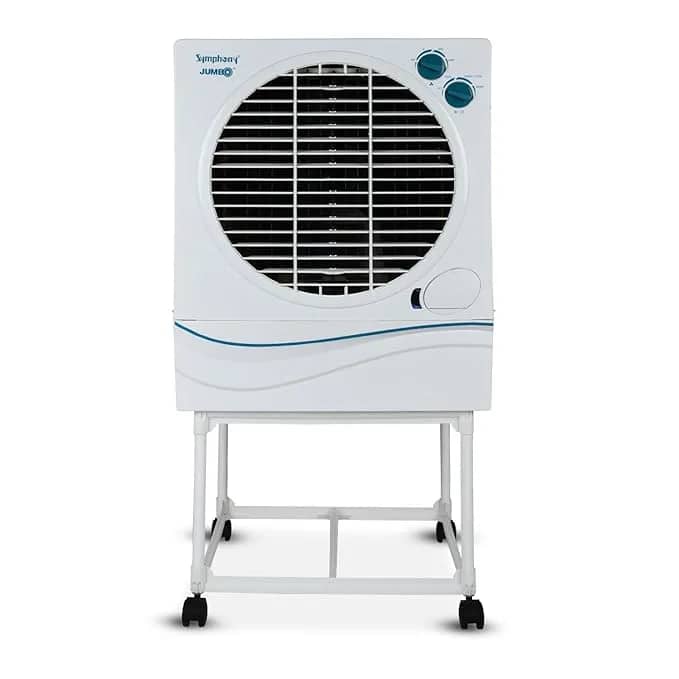 Jumbo 70 Desert Air Cooler for Home with Aspen Pads, Powerful Fan, Cool Flow Dispenser and Free Trolley (70L, White)