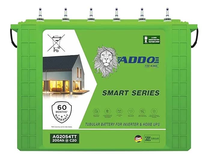 ADDO 200AH Tall tubular Inverter Battery for Home, Office & Shops | AG2054 | 60* Months Warranty – image 1