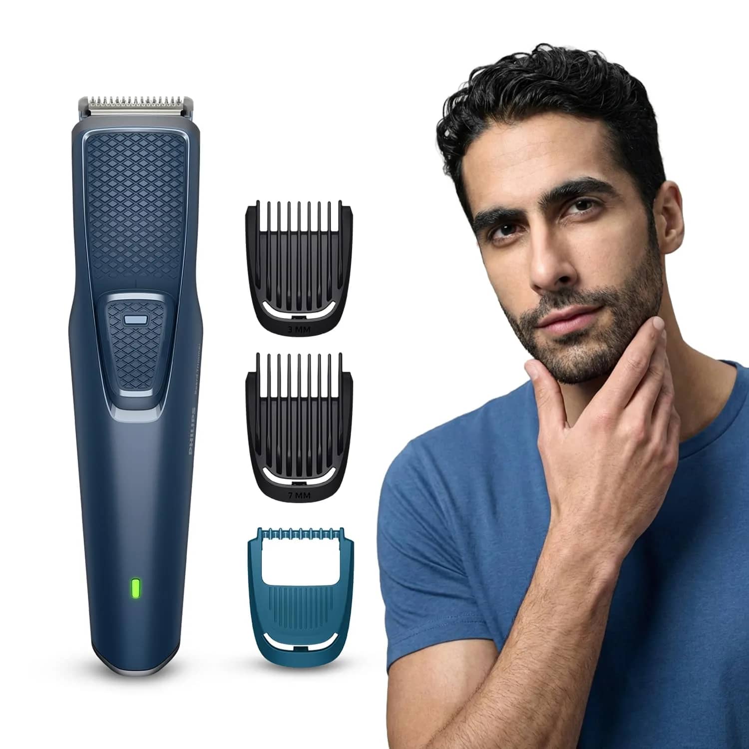 Philips India’s No.1 Men’s Trimmer* | Skin Safe Beard Trimmer for Men | Durapower tech | Self Sharpening Blades | Skin Protect Comb | 30 min runtime USB charging | No oil needed | 2yr warranty |BT1244 – image 1