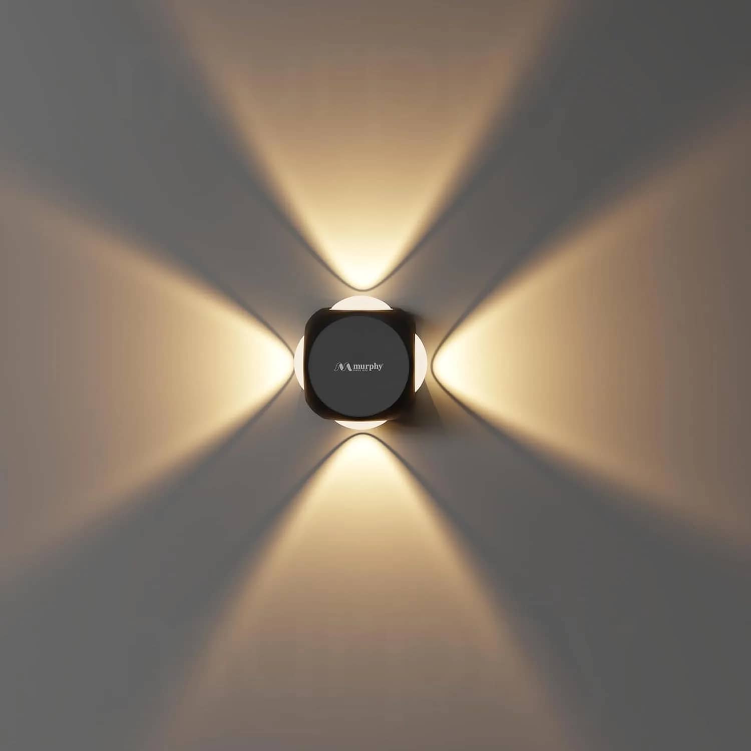 Murphy LED Outdoor Up/Down Wall Light – 6W, Warm White, (4 Multi-Directional Beams), IP65 Waterproof Aluminum Body, Pack of 1 (2-Year Warranty) – image 1
