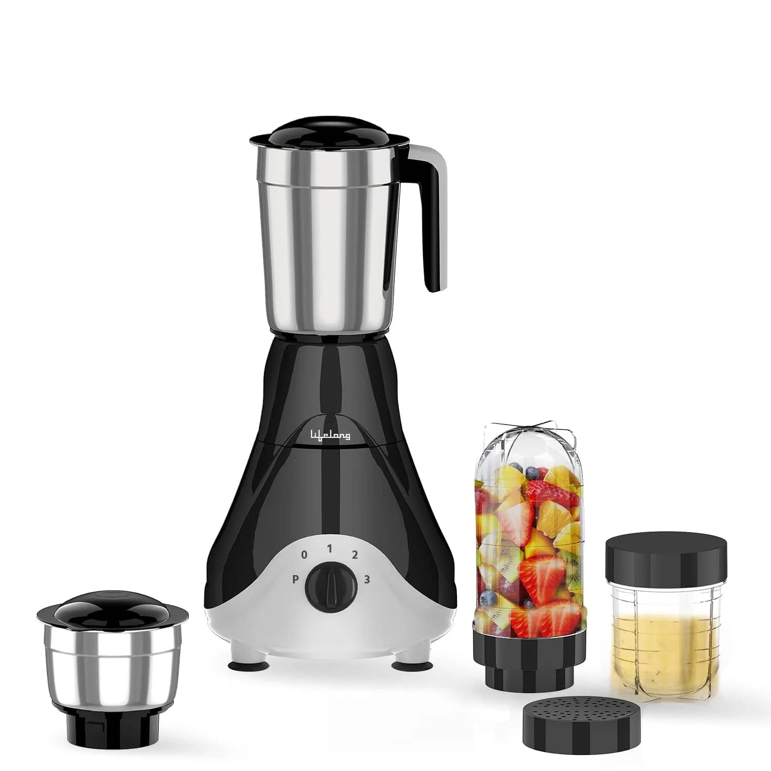 Lifelong Mixer Grinder for Kitchen – 4 Jars 500 Watt Mixie – 2 Nutri bullet Jars for Smoothie & Blending, Chutney Jar & Liquidizing Jar used as Wet Grinder & Blender – Stainless Steel Blades (LLMG39) – image 1