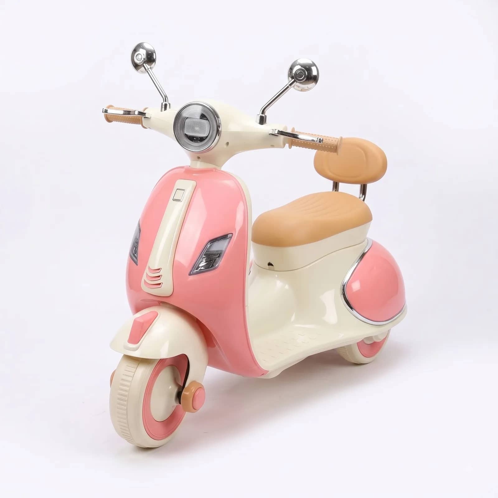 Kids Premium Electric Vespa Scooter with Parent Handle | 12V Battery Ride-On Scooter for Kids (Pink) – image 1