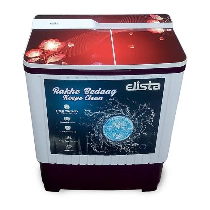 Elista 7.2 kg 5 Star Semi Automatic Top Load Washing Machine with 2 Years Comprehensive Warranty (EWM-7201 RED)