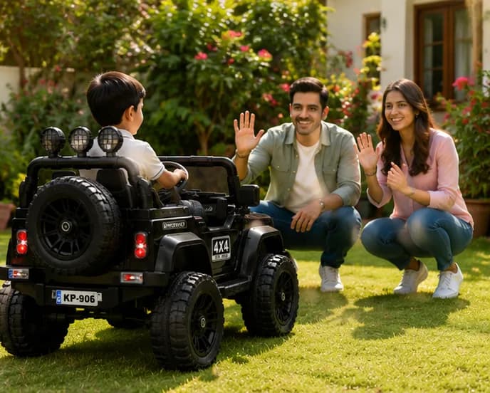 Best Kids Electric Jeep | Defender 4×4 Ride-On Jeep for Kids (12V Battery Operated Electric Car) – Red – image 7