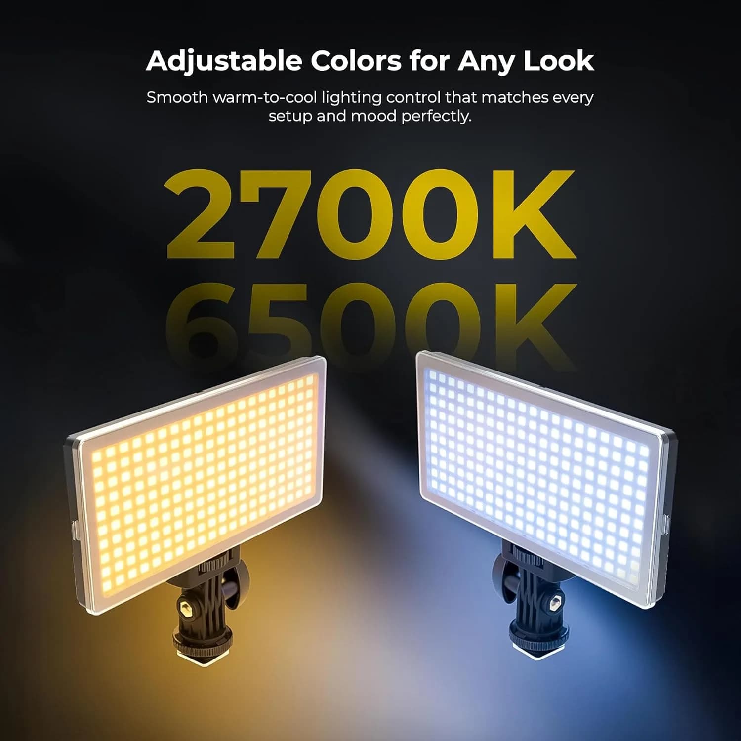 Digitek (LED-D308) 25W Bi-Color LED Video Light with Hot Shoe Mount, 2700K–6500K Adjustable Color Temperature, 308 LEDs, 2860LM Brightness, For YouTube, Photography, Video Shoot (Battery Not Included) – image 7