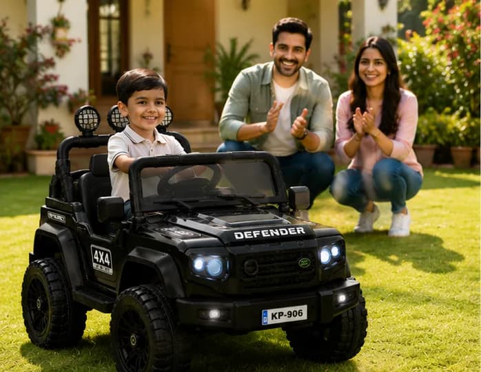 Best Kids Electric Jeep | Defender 4×4 Ride-On Jeep for Kids (12V Battery Operated Electric Car) – Red – image 4