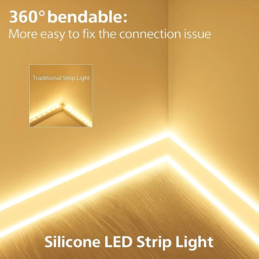 Gesto 16.4 Feet Neon LED Strip Light with 12V Adapter | Cuttable Flexible Waterproof Rope Light for Wall Decor,Indoor & Outdoor Decoration,Custom Names,Signage & Diwali Decorative Lighting-Warm White – image 3