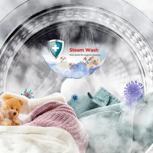 TCL 7.5 kg 5 Star Inverter Fully Automatic Front Load Washing Machine (TWF75-P6S, Honeycomb Drum, White) – image 3