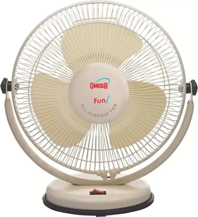 OMEGA All Purpose 12 inch 3 Blade Table Fan (White)