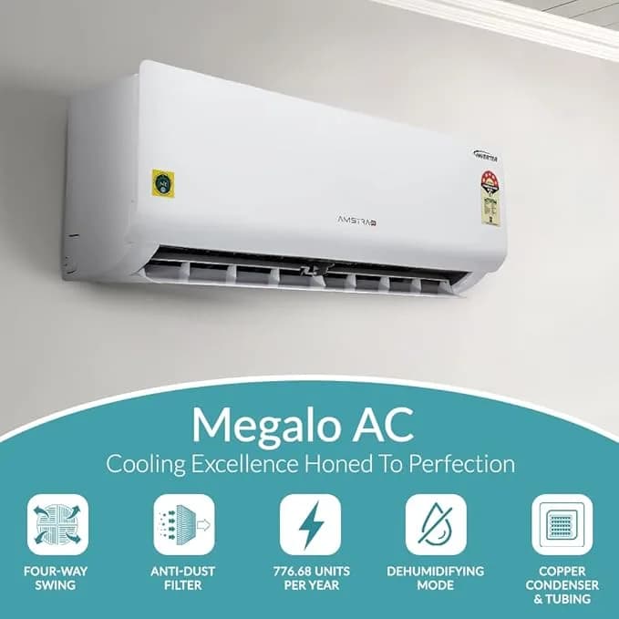 Amstrad 1.5 Ton 5 Star Inverter Split AC (Copper, 4 Way Swing, HD Filter, 2023 Model, AMS205CMI, White) – image 2