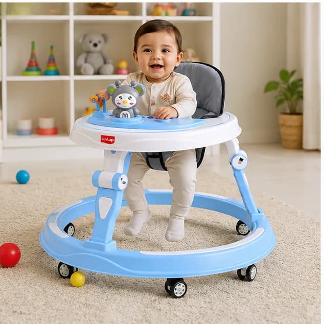Adjustable Baby Walker – Comfortable Activity Walker with Wheels & Toy Tray – image 6