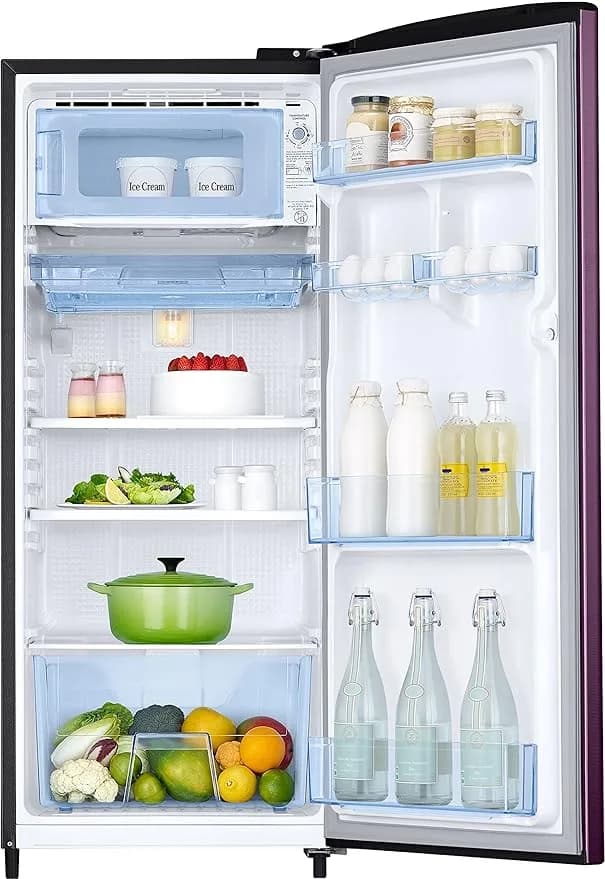 Samsung 183 L, 3 Star, Digital Inverter, Direct-Cool Single Door Refrigerator (RR20C2723CR/NL, Red, Camellia Purple) – image 4