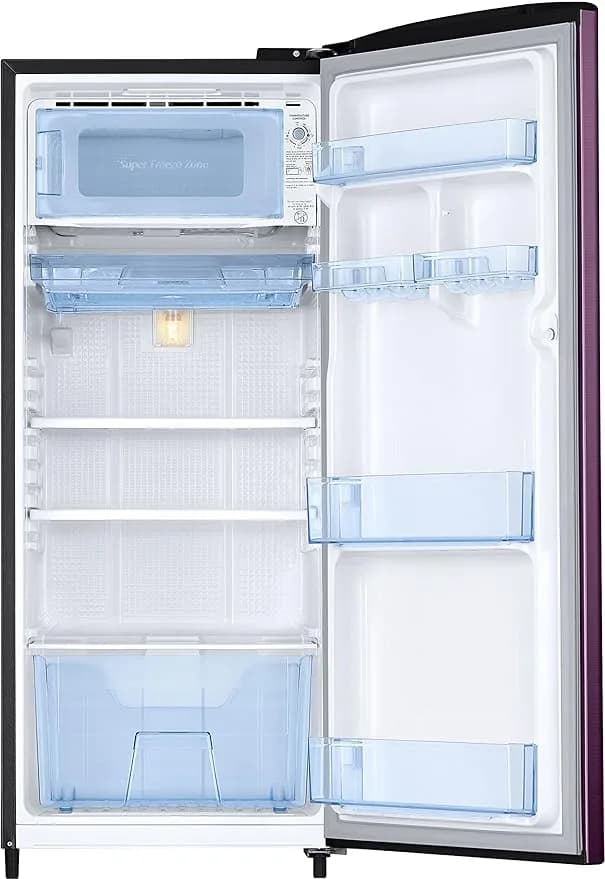 Samsung 183 L, 3 Star, Digital Inverter, Direct-Cool Single Door Refrigerator (RR20C2723CR/NL, Red, Camellia Purple) – image 3