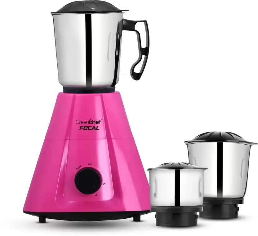 Greenchef pink 600 W Mixer Grinder (Focal | 3 Jars | Pink) – image 1