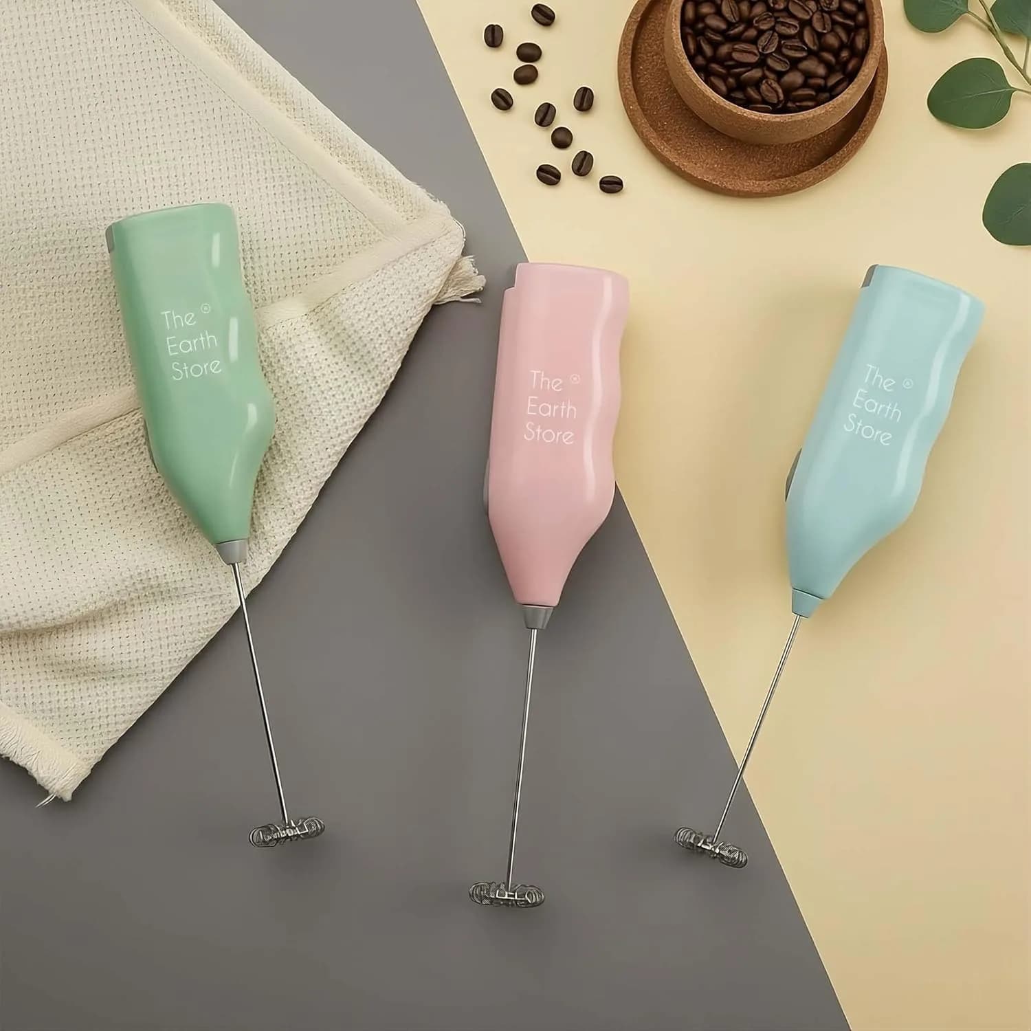 The Earth Store Swifther Handheld Assorted Coffee Frother Electric Milk Frother for Lattes Shakes Mini Foamer for Cappuccino, Frappe, Matcha, Egg Beater Hand Blender (Battery Operated) – image 2