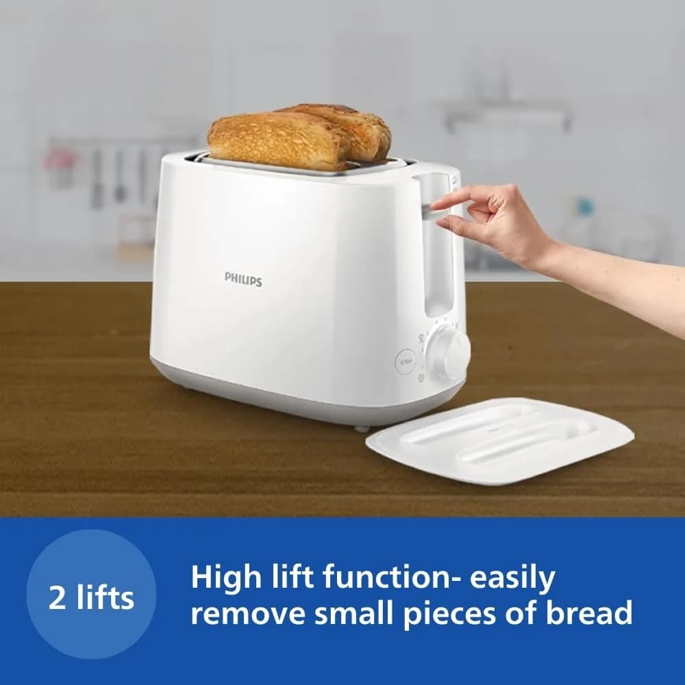 Philips HD2582/00 Two slice Pop-up toaster with bun warmer | 830W | 6 browning settings – image 3