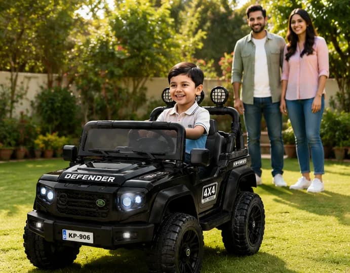 Best Kids Electric Jeep | Defender 4×4 Ride-On Jeep for Kids (12V Battery Operated Electric Car) – Red – image 5