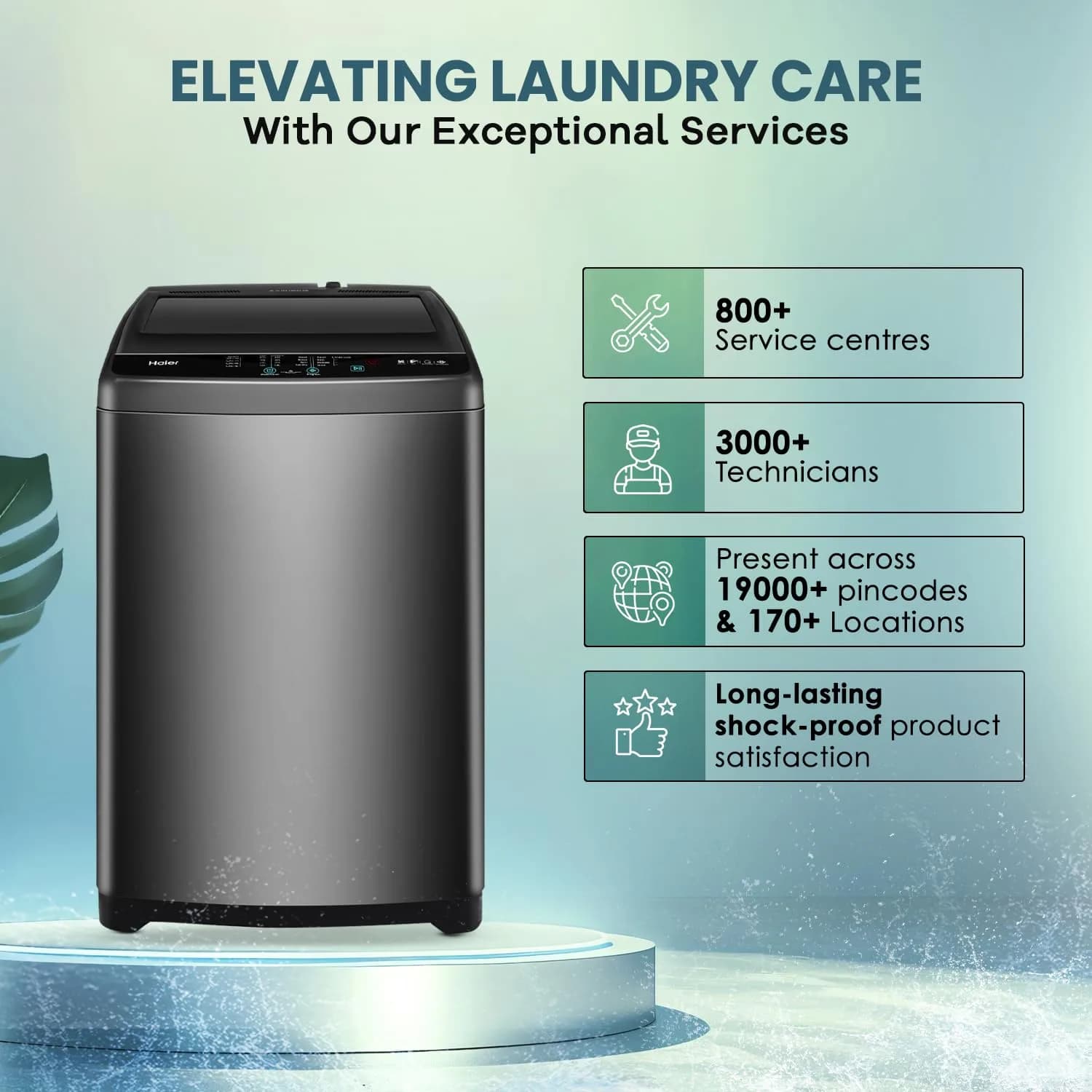 Haier 6.5 kg 5 Star Ultra air fresh Fully Automatic Top Load (HWM65-306S8,Dark Jade Silver) – image 3