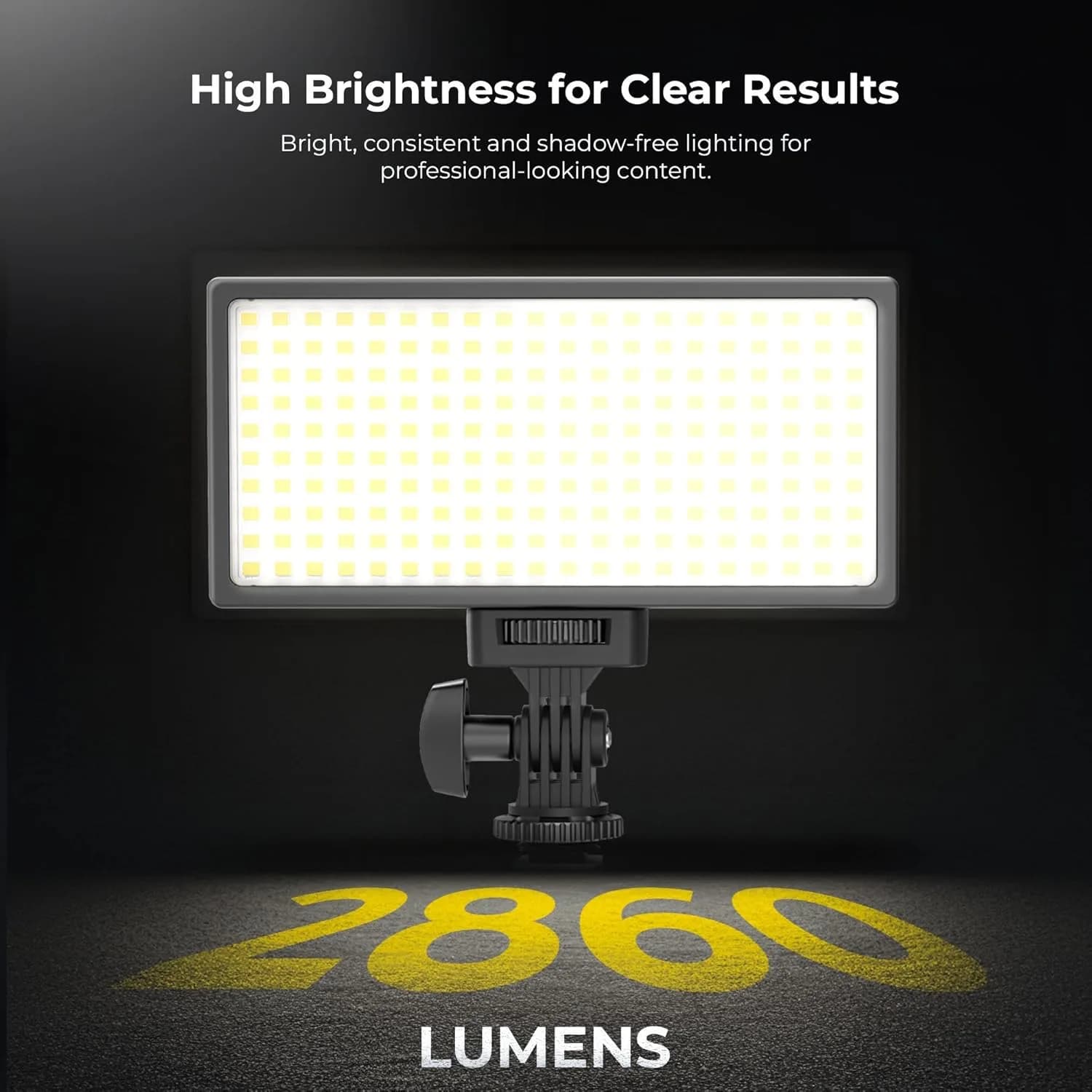 Digitek (LED-D308) 25W Bi-Color LED Video Light with Hot Shoe Mount, 2700K–6500K Adjustable Color Temperature, 308 LEDs, 2860LM Brightness, For YouTube, Photography, Video Shoot (Battery Not Included) – image 5