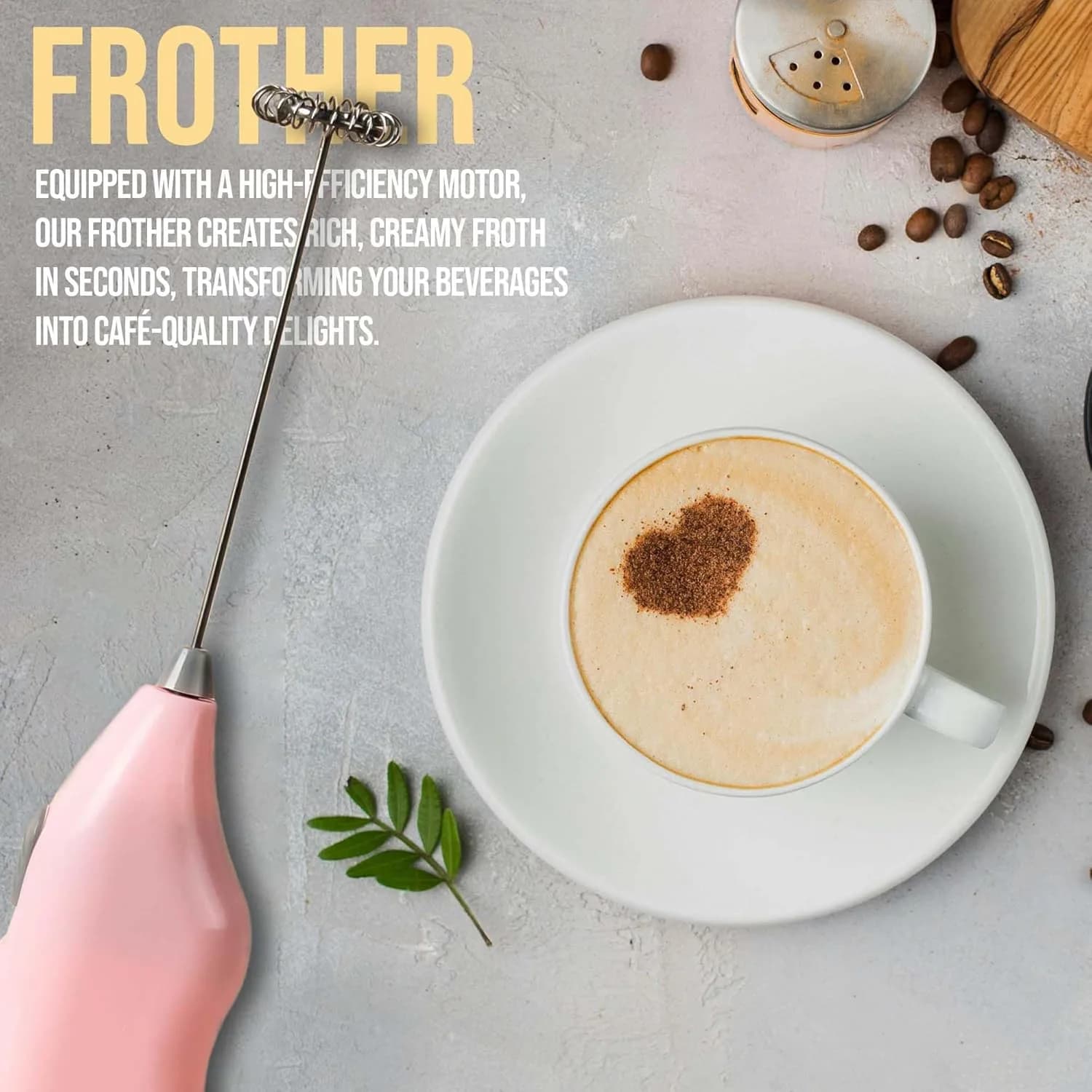 The Earth Store Swifther Handheld Assorted Coffee Frother Electric Milk Frother for Lattes Shakes Mini Foamer for Cappuccino, Frappe, Matcha, Egg Beater Hand Blender (Battery Operated) – image 4