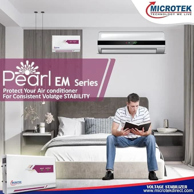 Microtek PEARL EM 4170+ LED Display Wall Mounted Automatic Voltage Stabilizer upto 1.5 Ton AC Working Power 150V-280V with 3 Year Warranty – image 3