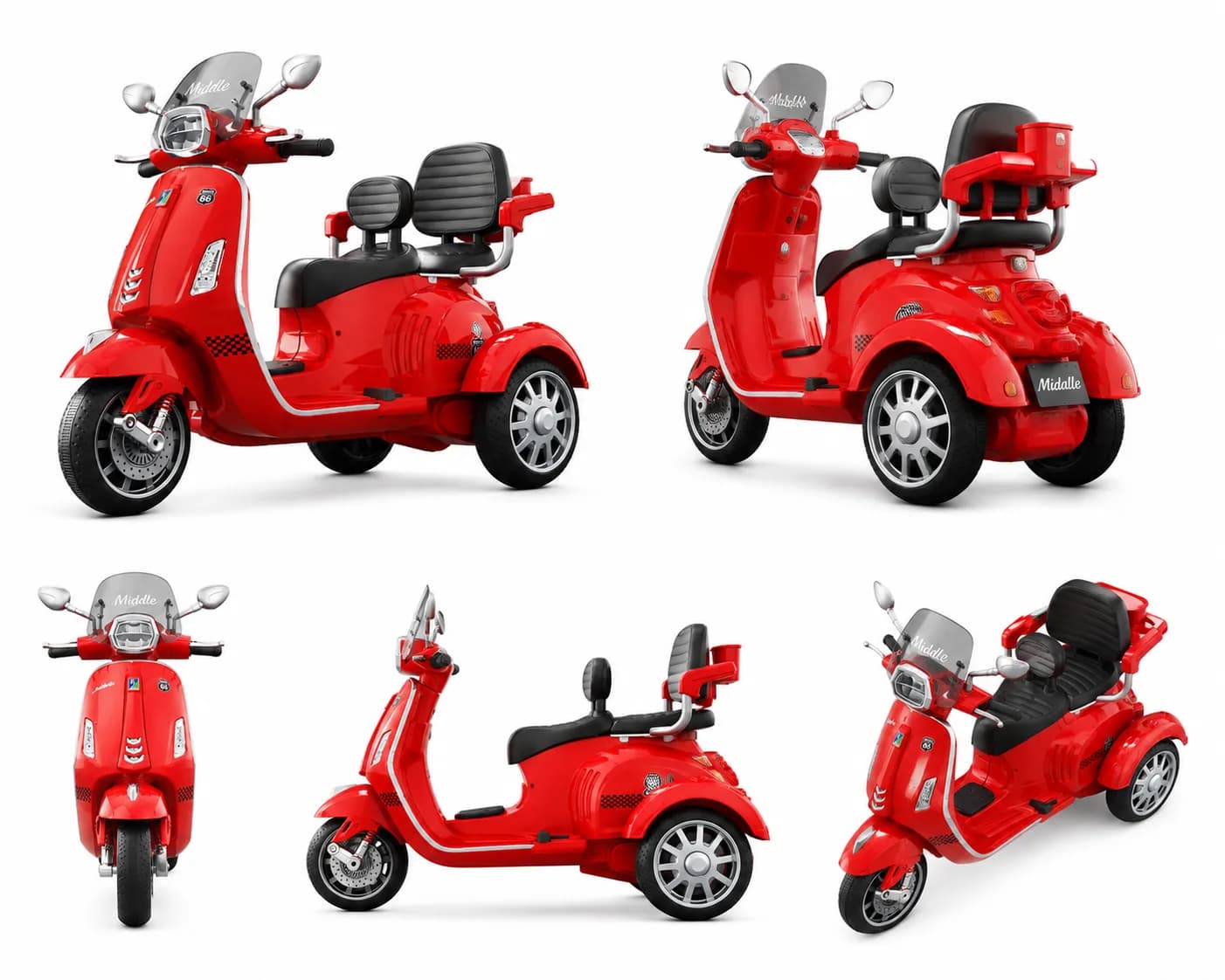 Kids Electric Scooter – Vespa-Style Double Seat Ride-On Scooter – image 2