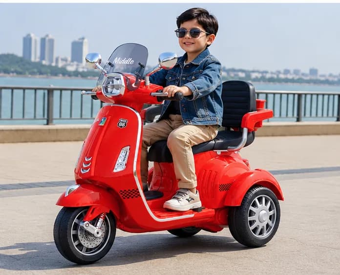 Kids Electric Scooter – Vespa-Style Double Seat Ride-On Scooter – image 6